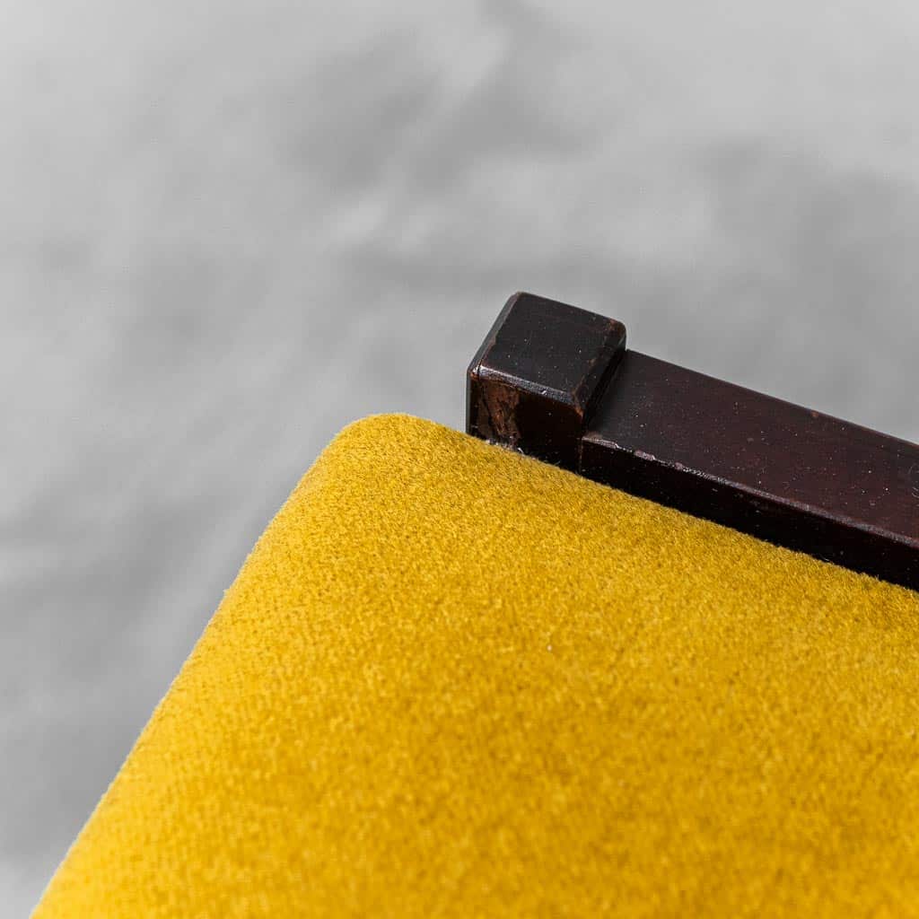 Set Of 6 Yellow Wood Fabric Chairs From The 1960s Modern Vintage