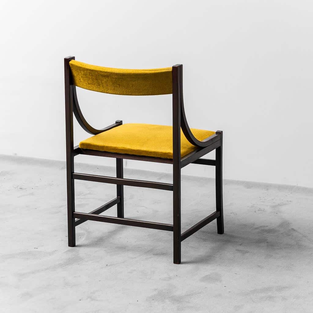 Set Of 6 Yellow Wood Fabric Chairs From The 1960s Modern Vintage