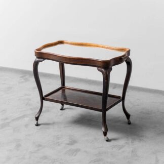 Trolley With Wooden And 1950s Glass Shelves