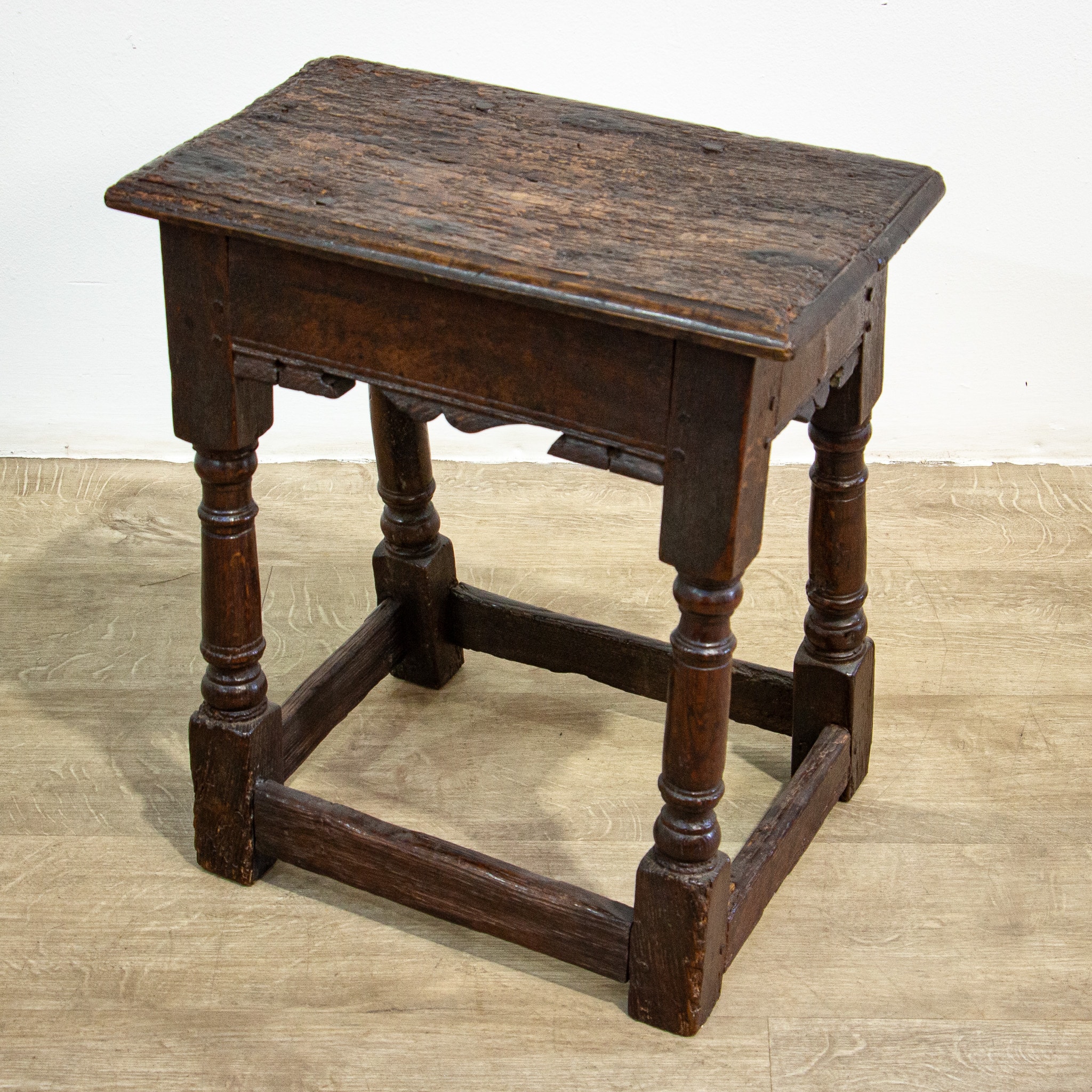 17th Century Oak Joint or Coffin Stool