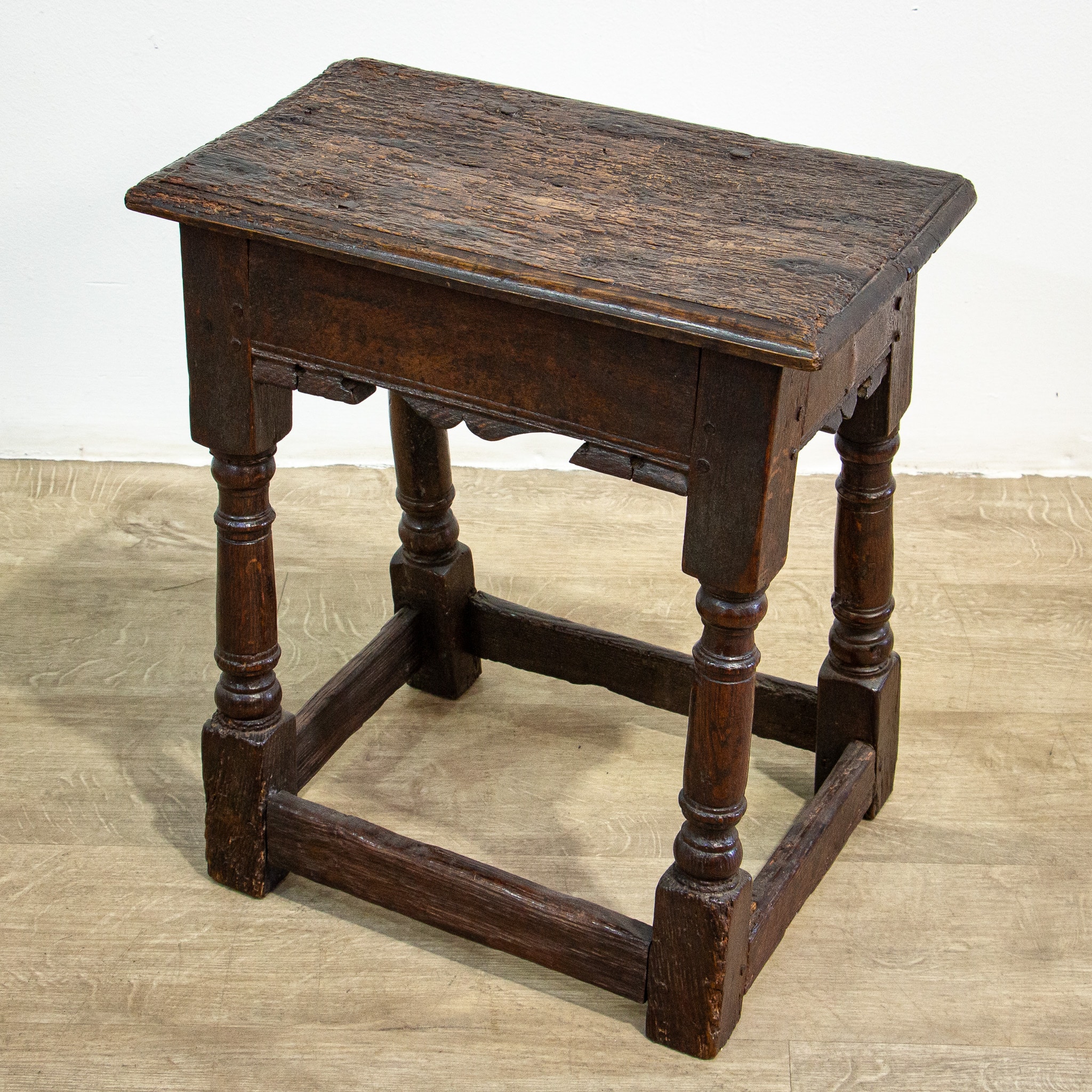 17th Century Oak Joint or Coffin Stool