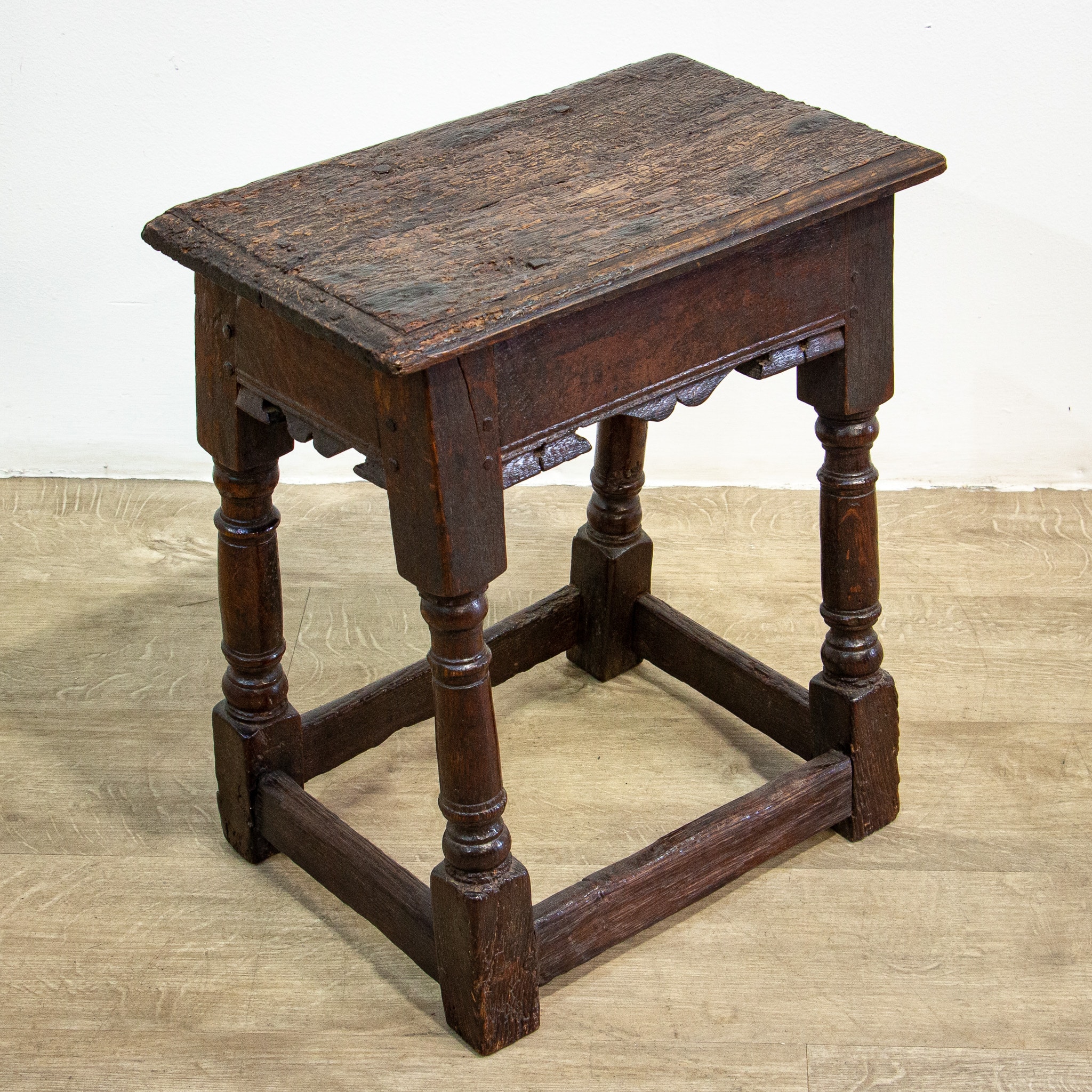 17th Century Oak Joint or Coffin Stool