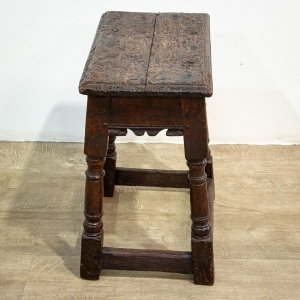 17th Century Oak Joint or Coffin Stool