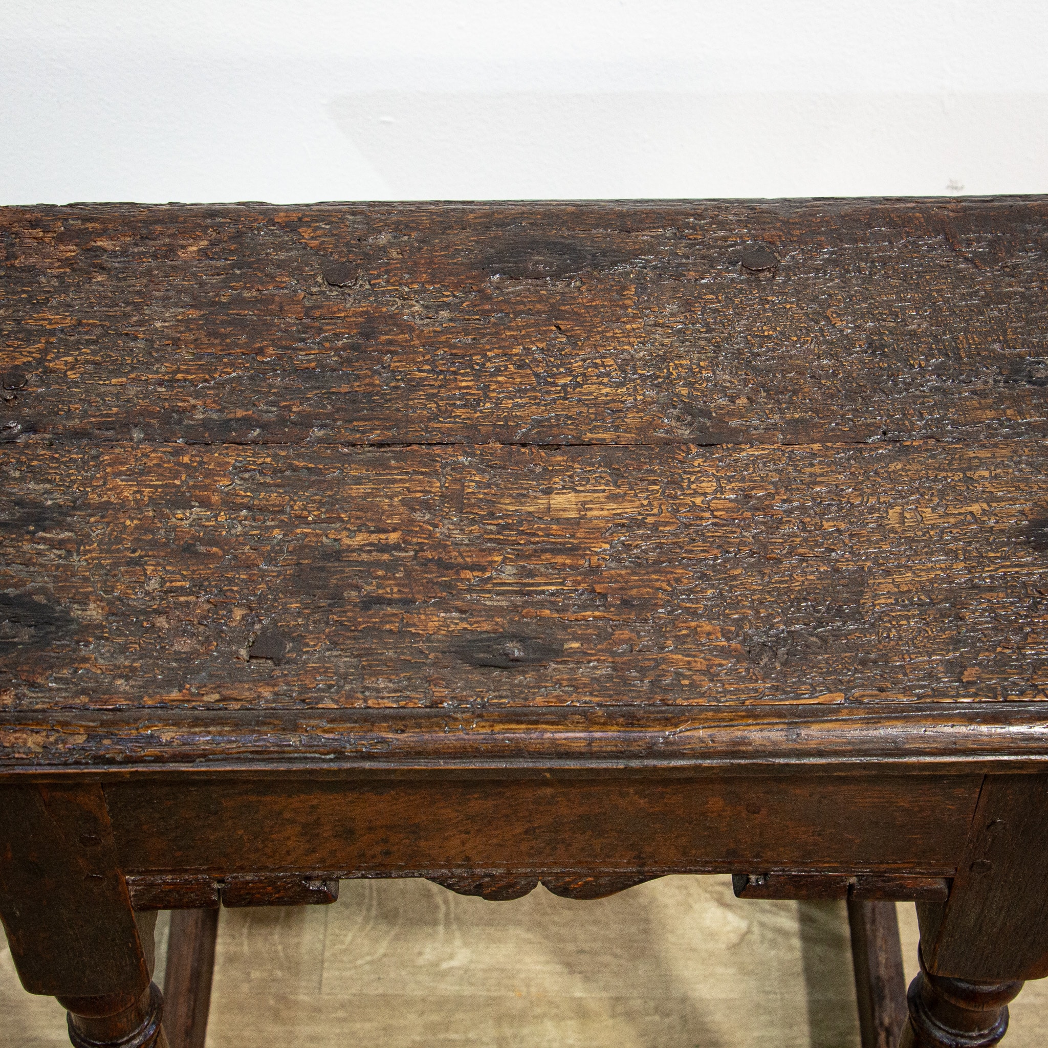 17th Century Oak Joint or Coffin Stool