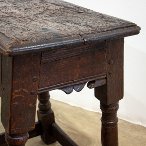 17th Century Oak Joint or Coffin Stool