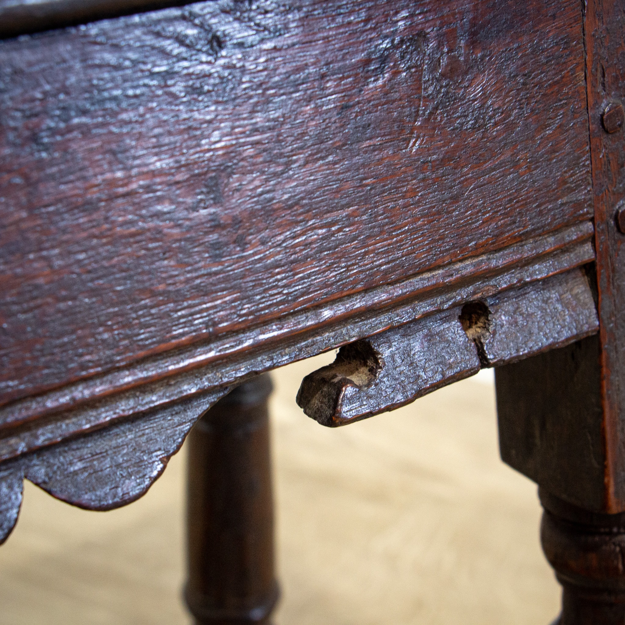 17th Century Oak Joint or Coffin Stool