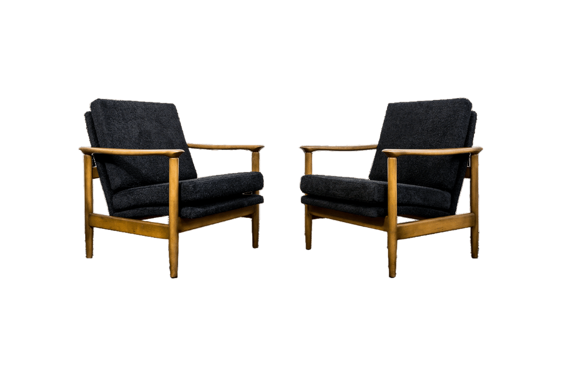 Pair Of “Gfm 142” Armchairs By Edmund Homa, Poland, 1960s