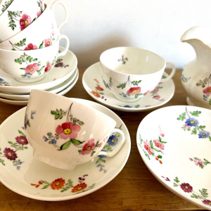 Rare Georgian Hand Painted Six Piece Tea Set C1830