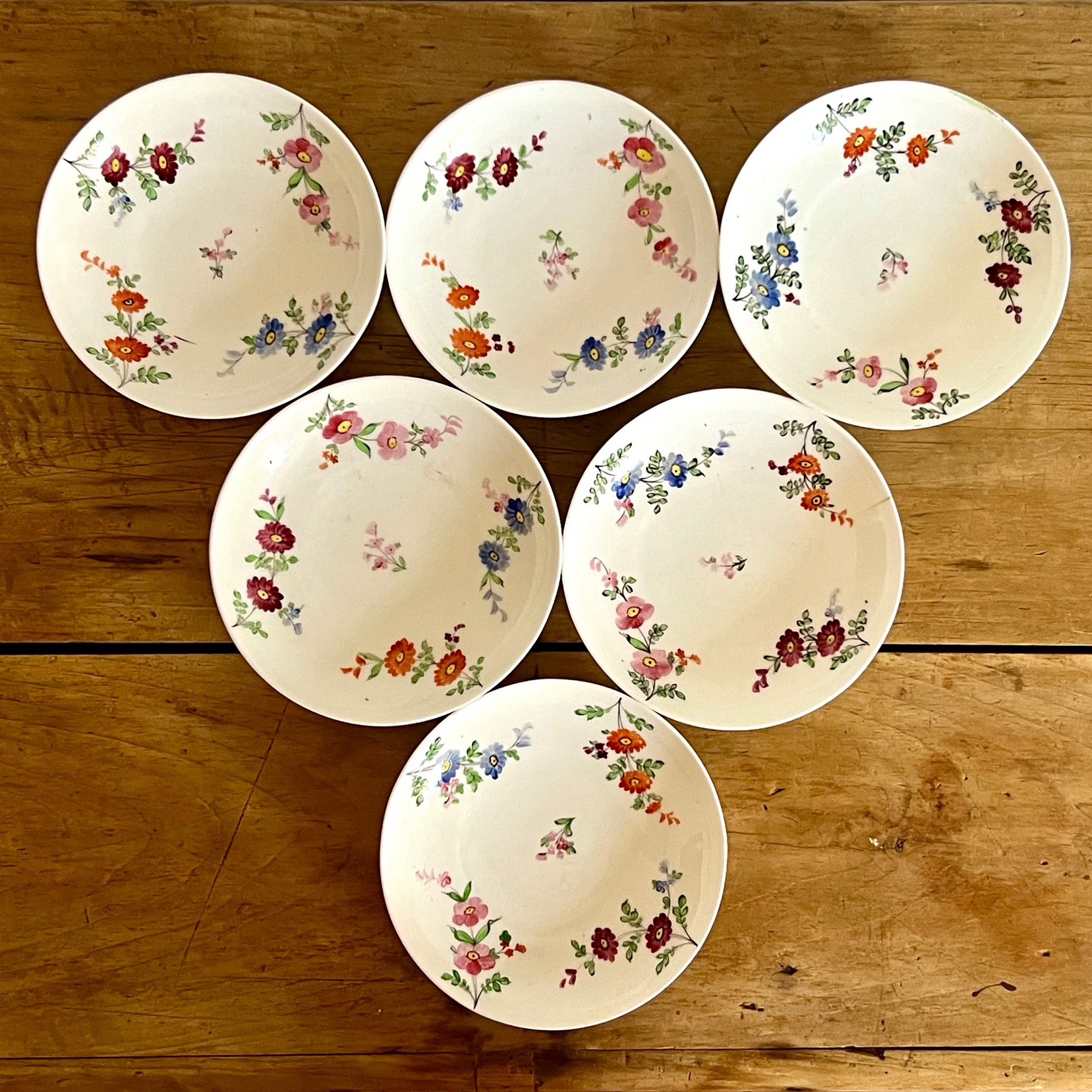 Rare Georgian Hand Painted Six Piece Tea Set C1830