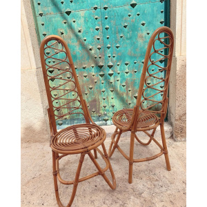 Vintage Rattan Chairs By Dirk Van Sliedrecht For Rohe Noordwolde, 1960s