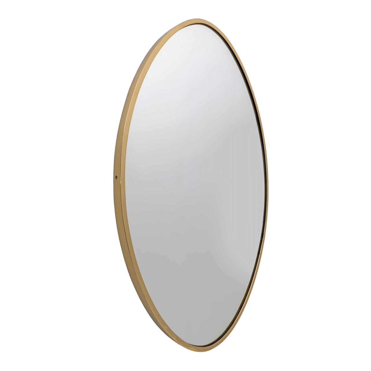Attributed Gio Ponti Mid-century Modern Italian Brass Wall Mirror, 1950s