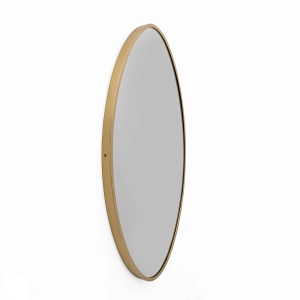 Attributed Gio Ponti Mid-century Modern Italian Brass Wall Mirror, 1950s