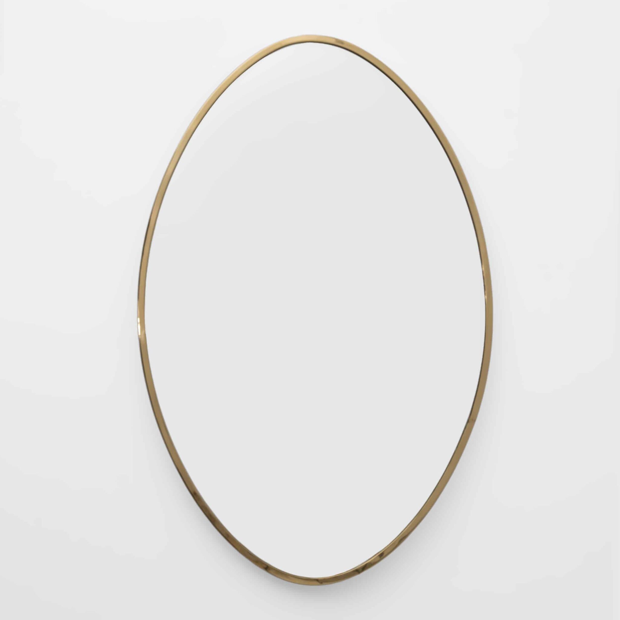 Attributed Gio Ponti Mid-century Modern Italian Brass Wall Mirror, 1950s