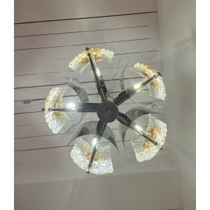 Stunning Italian Mazzega Chrome Murano Glass Pendant Light, 1960s