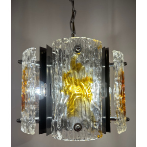 Stunning Italian Mazzega Chrome Murano Glass Pendant Light, 1960s