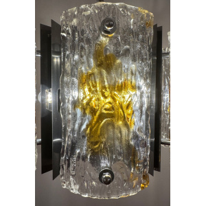 Stunning Italian Mazzega Chrome Murano Glass Pendant Light, 1960s