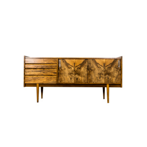 Restored Walnut Sideboard From Bytomskie Furniture Factory, 1960s