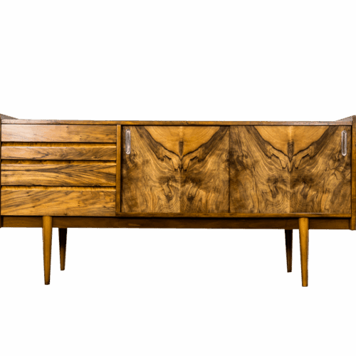 Restored Walnut Sideboard From Bytomskie Furniture Factory, 1960s