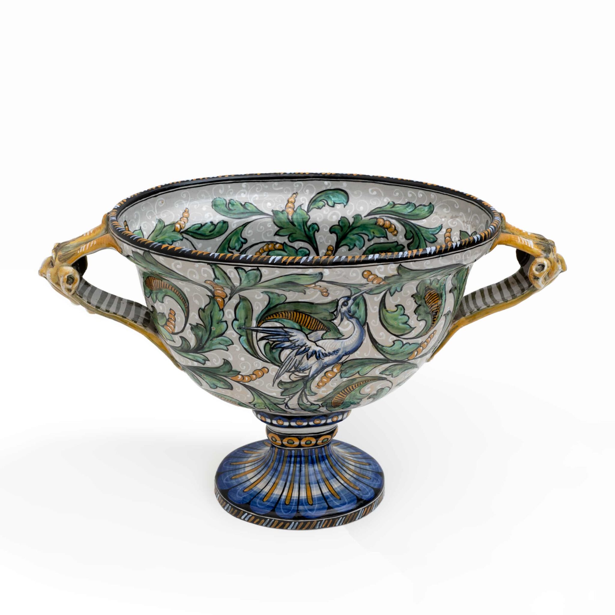 Manufactory "Maiolica Artistica Pesarese "MAP" Two-Handled Vase 1920s Italy
