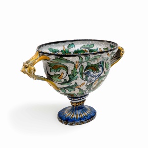 Manufactory "Maiolica Artistica Pesarese "MAP" Two-Handled Vase 1920s Italy