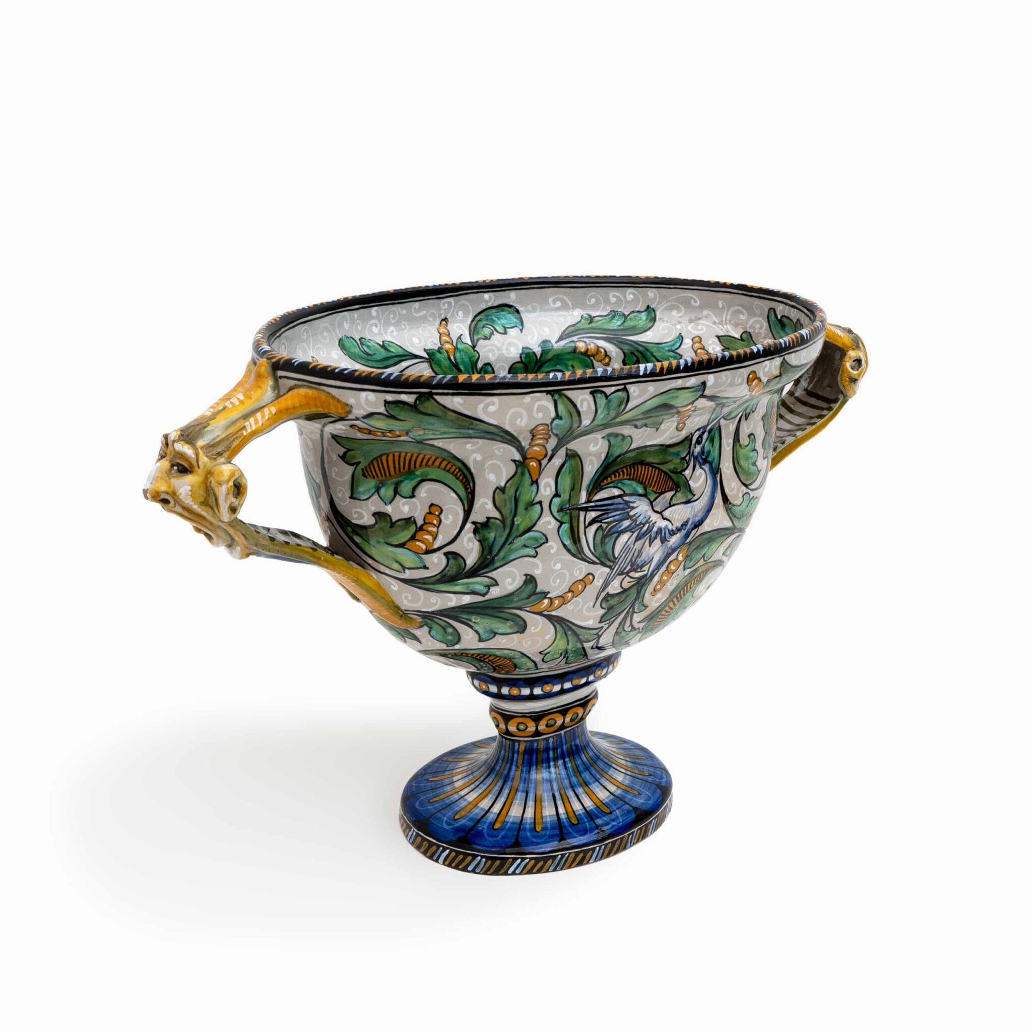 Manufactory "Maiolica Artistica Pesarese "MAP" Two-Handled Vase 1920s Italy