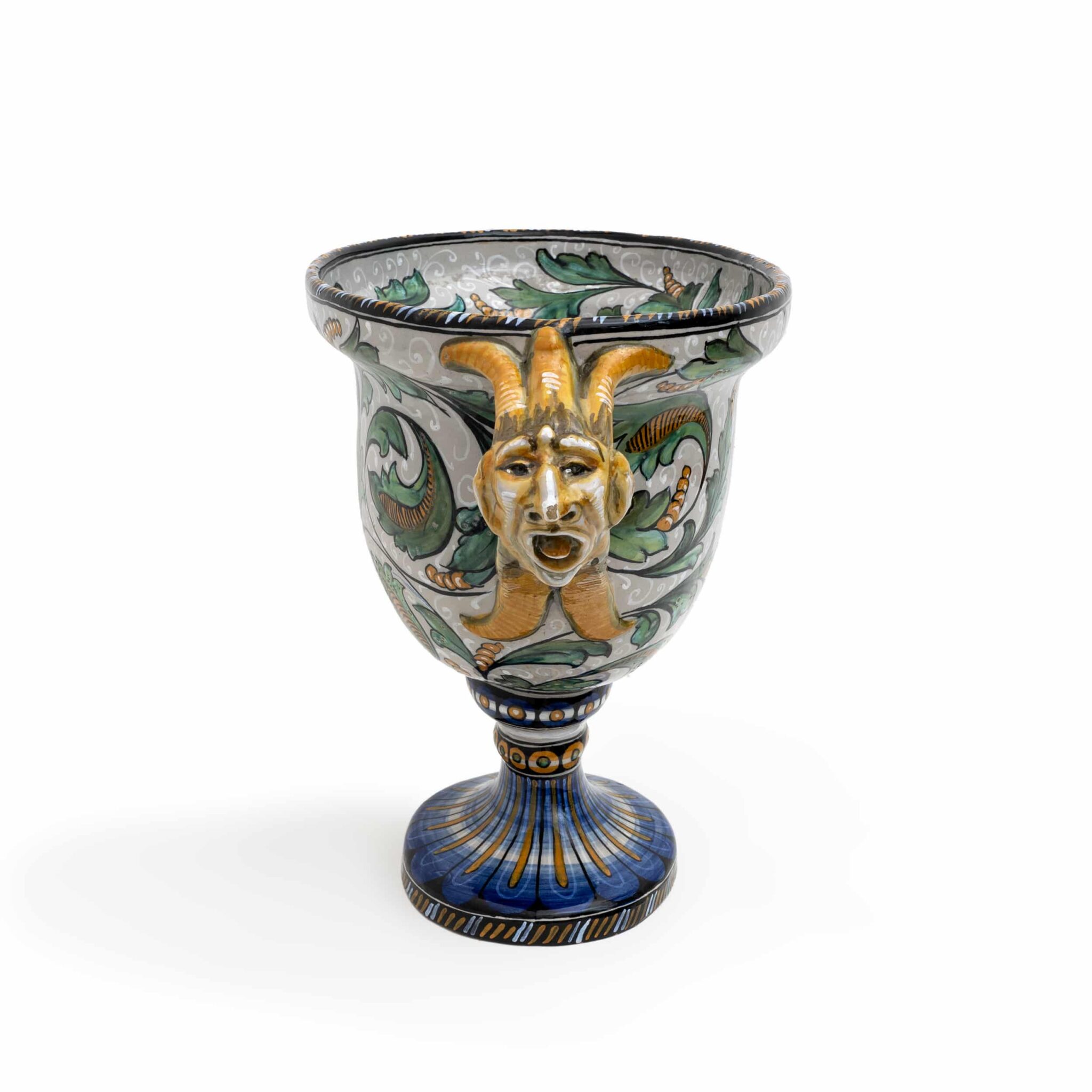 Manufactory "Maiolica Artistica Pesarese "MAP" Two-Handled Vase 1920s Italy