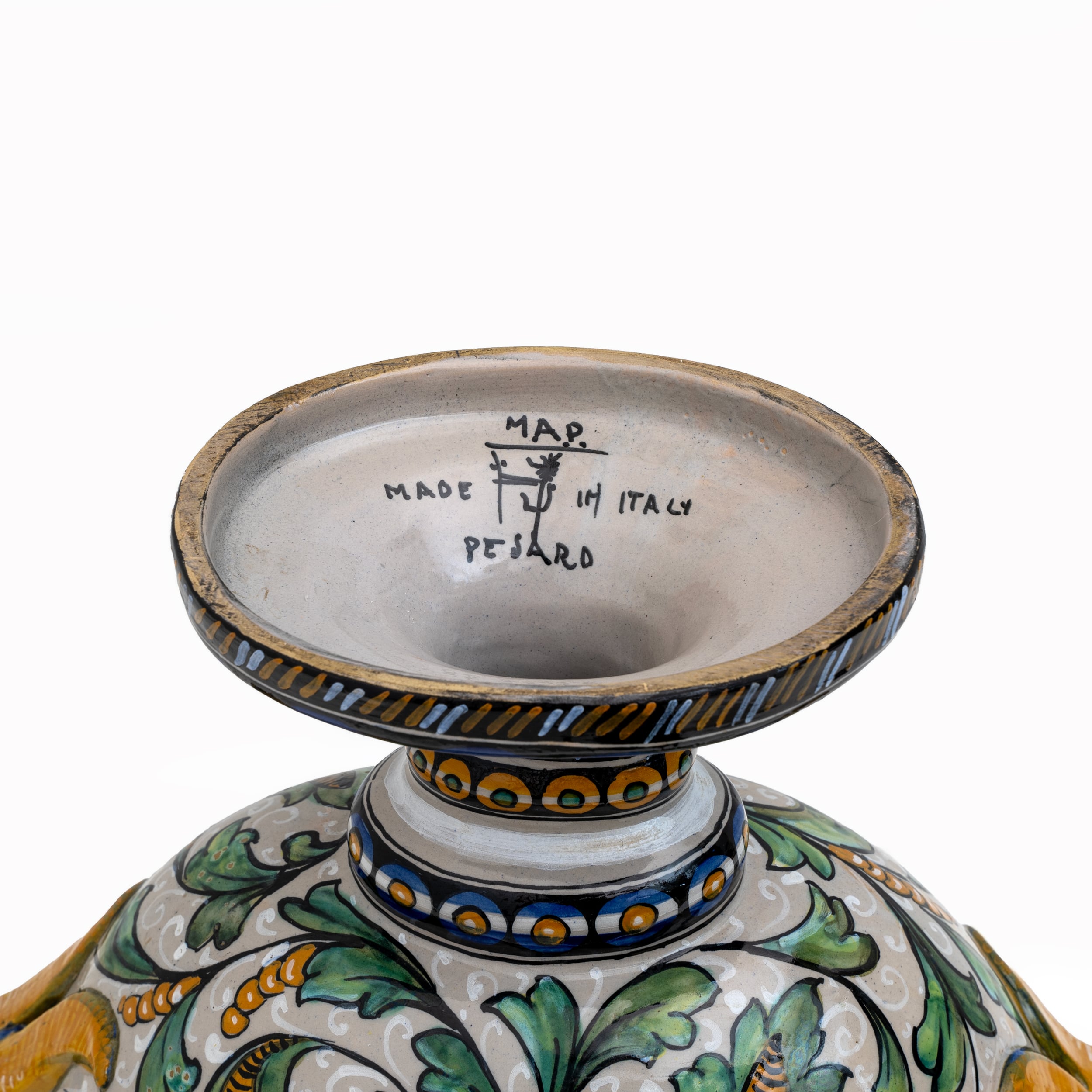 Manufactory "Maiolica Artistica Pesarese "MAP" Two-Handled Vase 1920s Italy