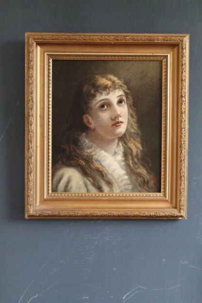 Antique 19th Century Fine Art Portraiture of Maiden