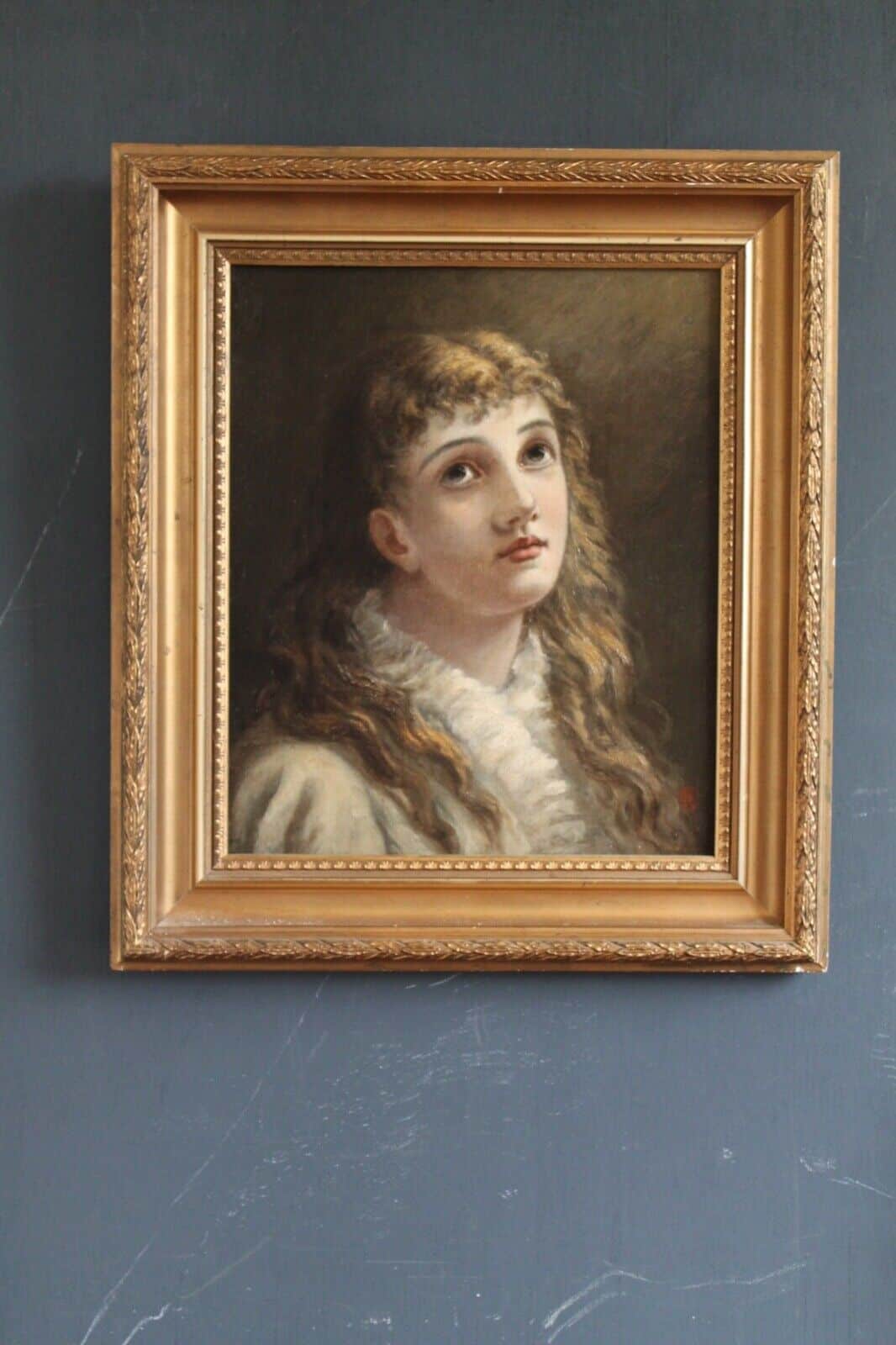 Antique 19th Century Fine Art Portraiture of Maiden