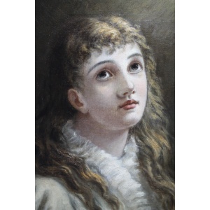 Antique 19th Century Fine Art Portraiture of Maiden
