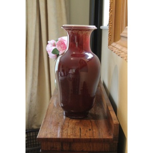 Antique Chinese Yongzhen, Flambé glaze, Sang de Boeuf vases. Pair available.