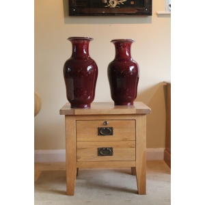 Antique Chinese Yongzhen, Flambé glaze, Sang de Boeuf vases. Pair available.