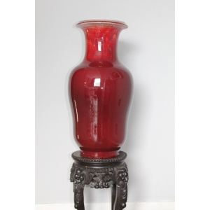 Antique Chinese Yongzhen, Flambé glaze, Sang de Boeuf vases. Pair available.
