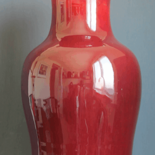 Antique Chinese Yongzhen, Flambé glaze, Sang de Boeuf vases. Pair available.
