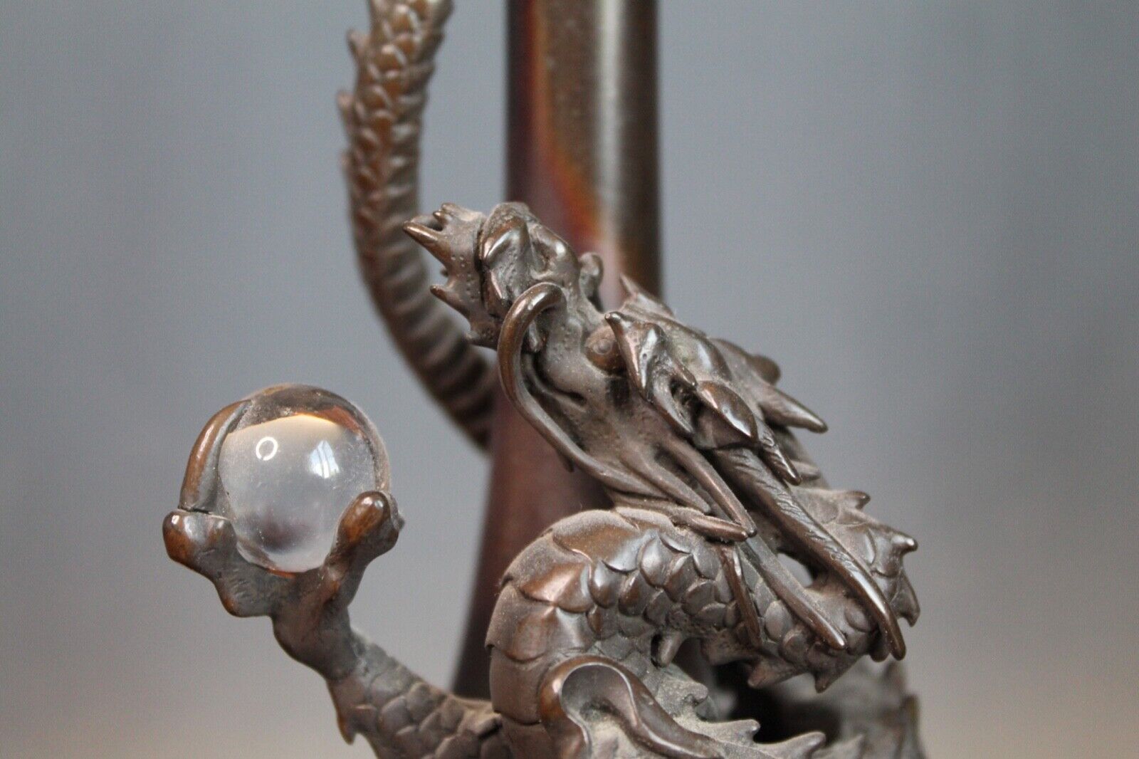 Antique Japanese Genryu Sai Saeya Bronze Dragon Vases. A Pair. Mid 19th C