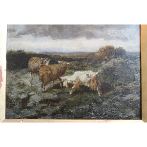 Antique Oil painting on wood panel