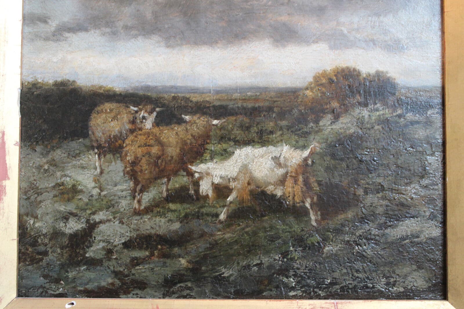 Antique Oil painting on wood panel