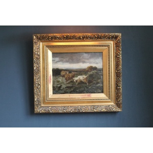Antique Oil painting on wood panel