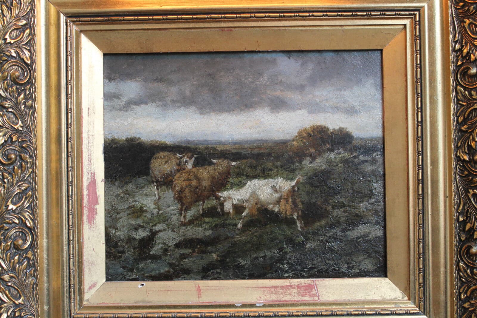 Antique Oil painting on wood panel