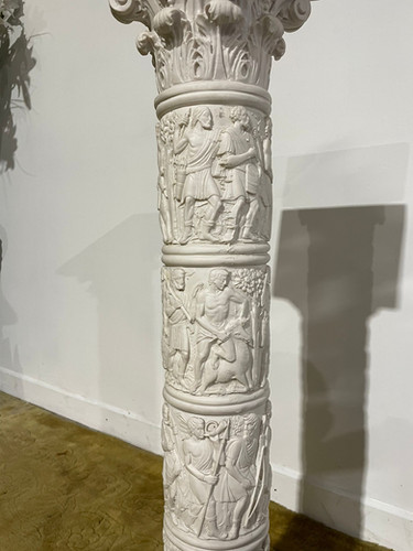 Composite Pedestal Decorated With Grecian Working Scenes