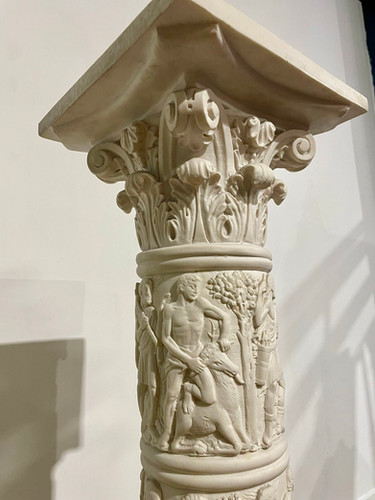 Composite Pedestal Decorated With Grecian Working Scenes