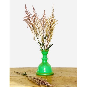 Fabulous Antique Mid C19th Baccarat French Green Opaline Glass Bell Shaped Scent Bottle Can Be Used As A Vase