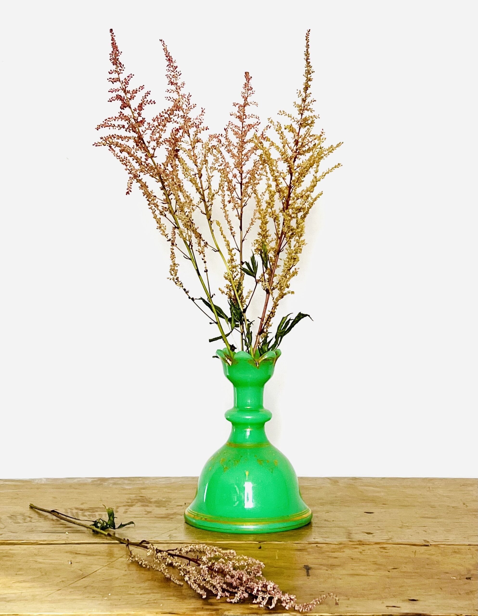 Fabulous Antique Mid C19th Baccarat French Green Opaline Glass Bell Shaped Scent Bottle Can Be Used As A Vase