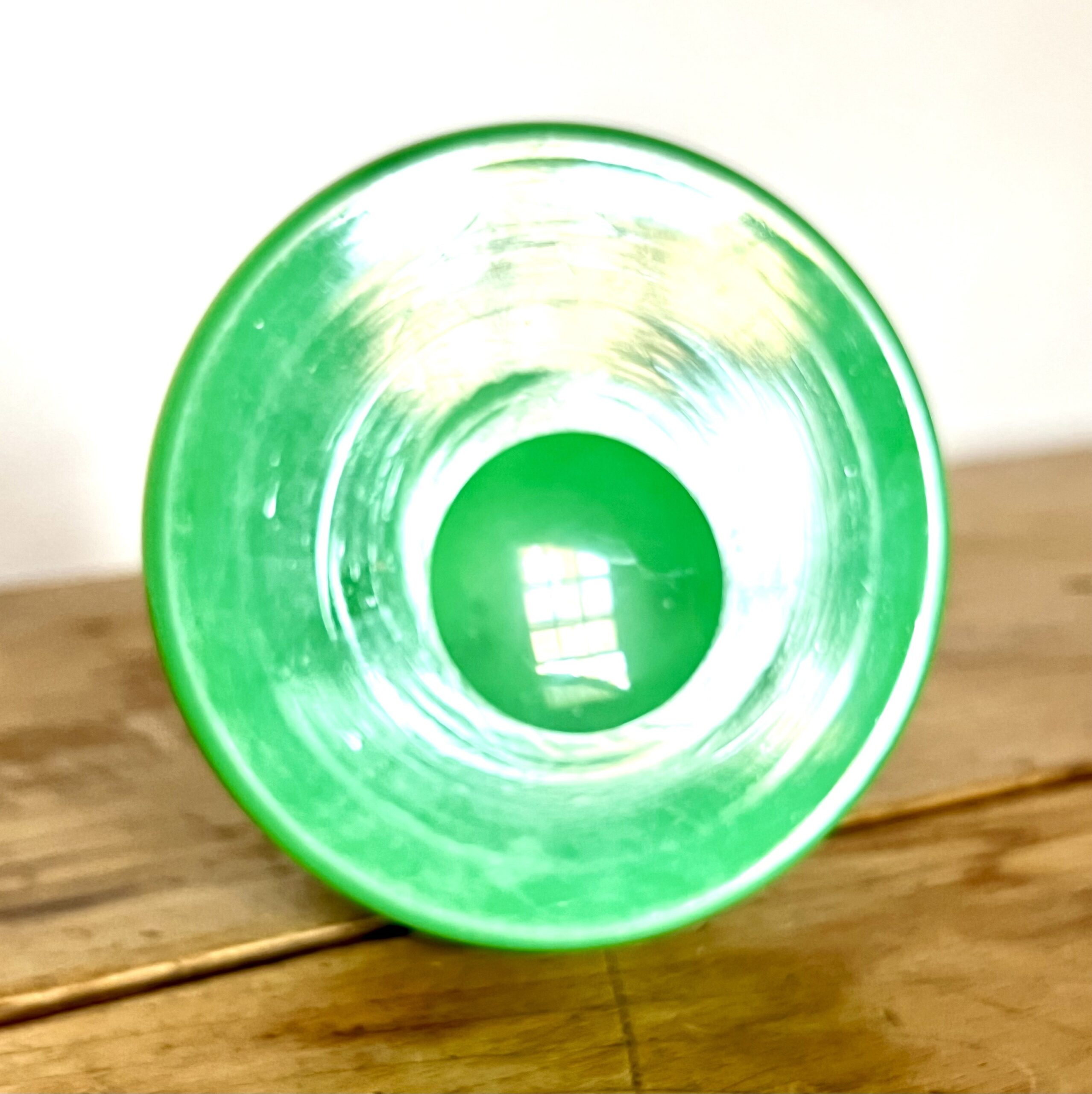 Fabulous Antique Mid C19th Baccarat French Green Opaline Glass Bell Shaped Scent Bottle Can Be Used As A Vase