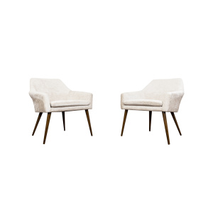 Pair Of Beige Cocktail Chair, Poland, 1970s