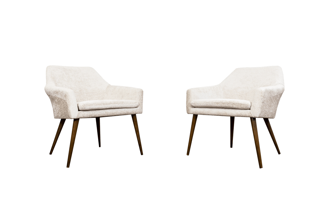 Pair Of Beige Cocktail Chair, Poland, 1970s