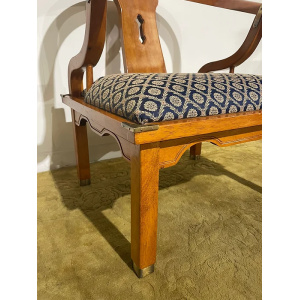Reproduction Chinese Style Brass Bound Armchair
