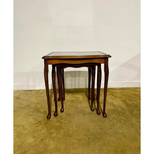 Reproduction Mahogany Nest Of Three Tables