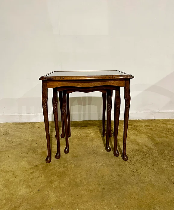 Reproduction Mahogany Nest Of Three Tables