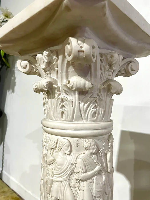 Composite Pedestal Decorated With Grecian Working Scenes